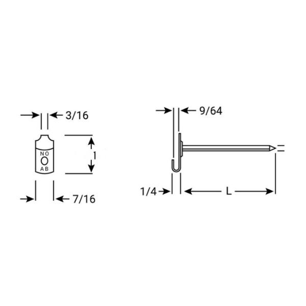 14ga X 2-1/2" Ss Rectangular Top Lacing Anchors To Secure Removable Insulating Blankets