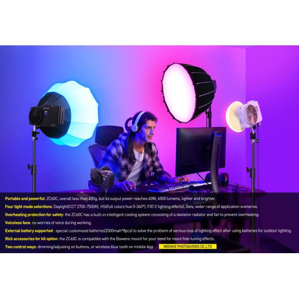 100w RGB color light pocket light with adjustable color temperature suitable for outdoor photography fill light