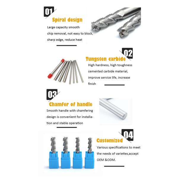 Roughing end mill HRC45 4f tungsten carbide solid endmills