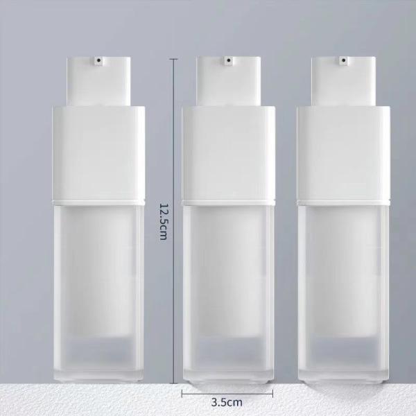 Customized Plastic Square Airless Pump Bottle for Lotion Cream in 15ML 30ML & 50ML Sizes