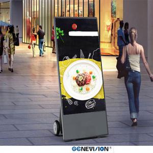 Quality 43 Inch Battery Powered Outdoor Digital Signage Movable Display Advertising Player for sale