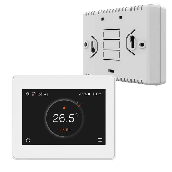 Multi-Protocol Smart HVAC Thermostat – WiFi/Zigbee/Tuya, Remote App/Touchscreen Control, 2/4-Pipe System Compatible