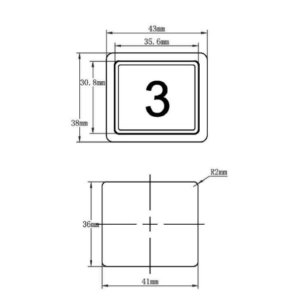 Dark Grey Elevator Push Button LED Illumination Touch Sense 3,000,000 Times