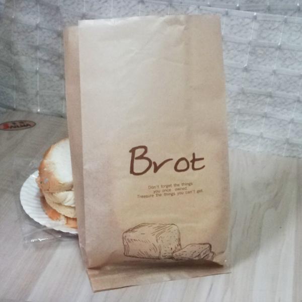 Bread / Milk Kraft Paper Bags Laminated Multi-Layers With Clear Window