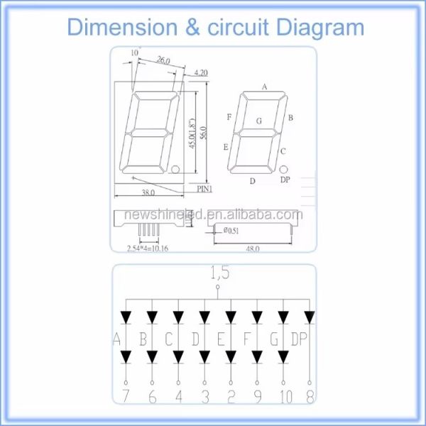 1.8 Inch 1 digit LED Seven Segment Display