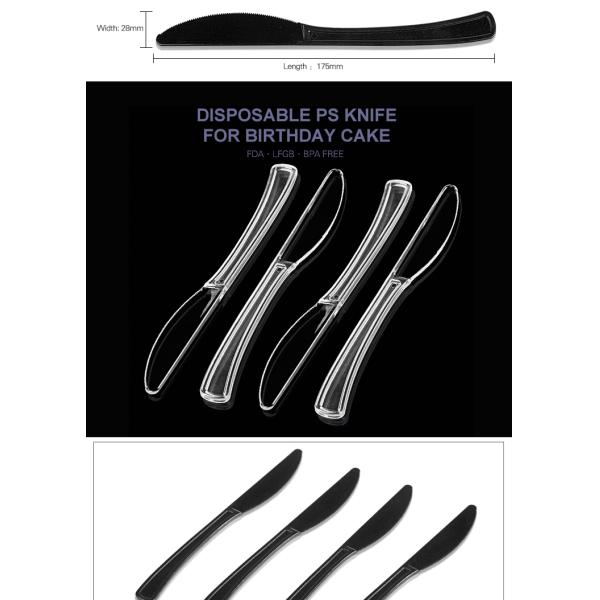 BPA free food grade new design disposable 7 inch plastic bread knife