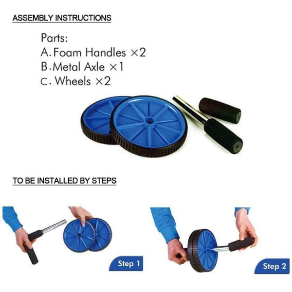 2pcs Ab Wheel Roller Set Double Wheel Abs Health Abdomen Round