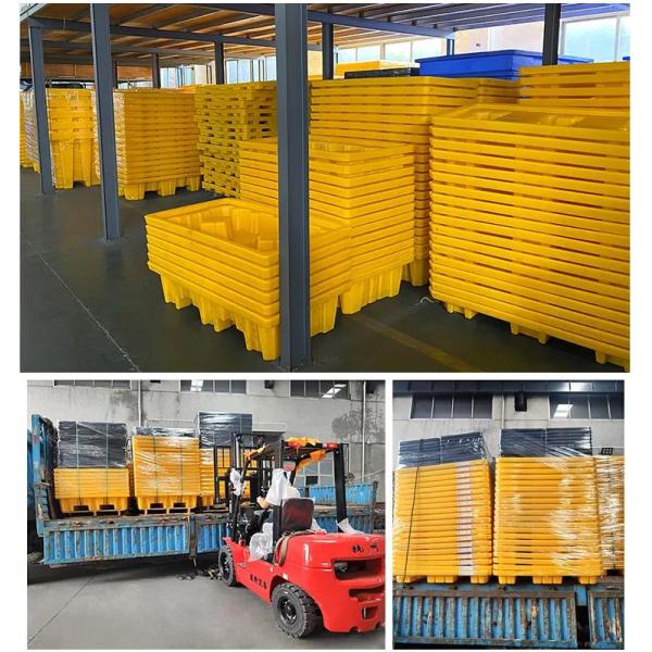Virgin HDPE Plastic Spill Pallets 2 Drum Spill Containment Platform
