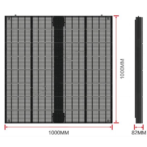 Outdoor Fixed Mesh Transparent LED Display Screen Waterproof 1x1m