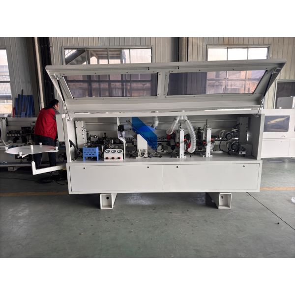 BHM368F High-Speed Automatic Edge Banding Machine with 18-24m/min Speed, 10-60mm Thickness Range, and Intelligent PLC Control