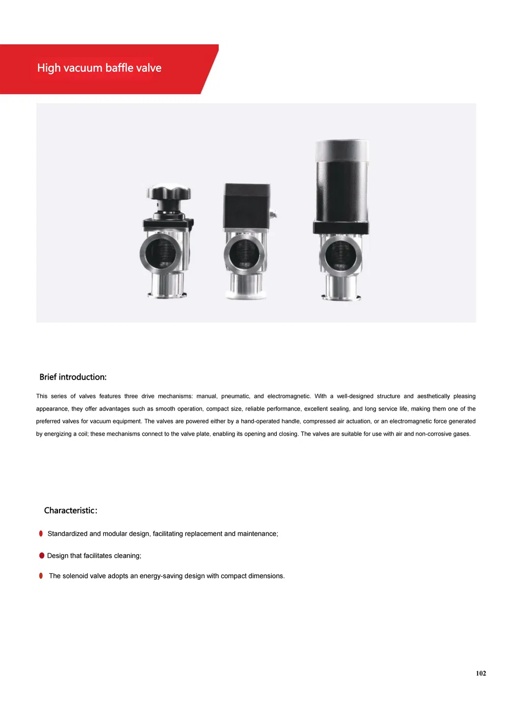 High Vacuum Baffle Valve