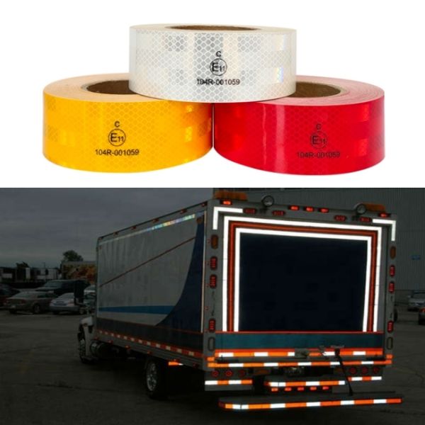 ECE 104R Reflective Conspicuity Tape with Micro Prismatic Technology, 10 Years Service Life, and High Tack Adhesive for Vehicle Safety