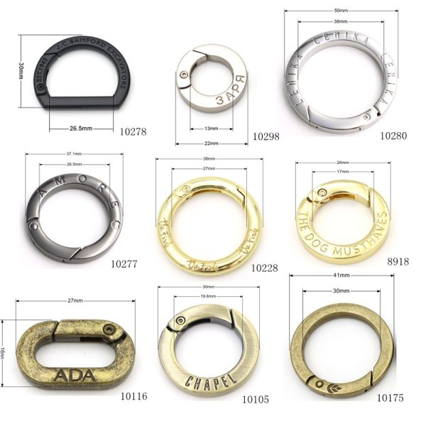 High Quality Small Flat Spring O Ring Customized Logo Metal Key Chain Clasp Carabiner