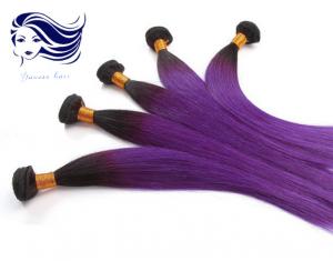China 20 Inch Purple Brazilian Straight Hair Weave Ombre Color For Brunettes on sale