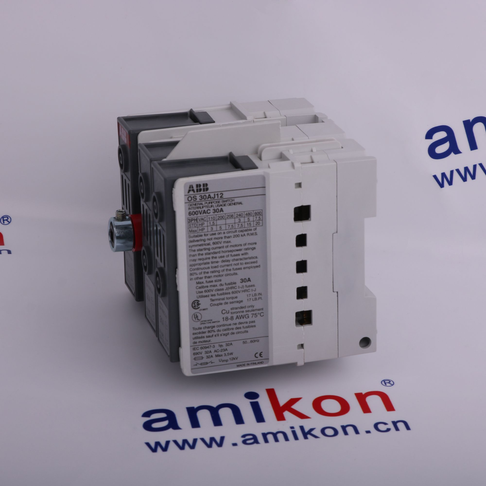 ABB OS30AJ12 Disconnect Switch-600V-30A-3 Pole-Class J