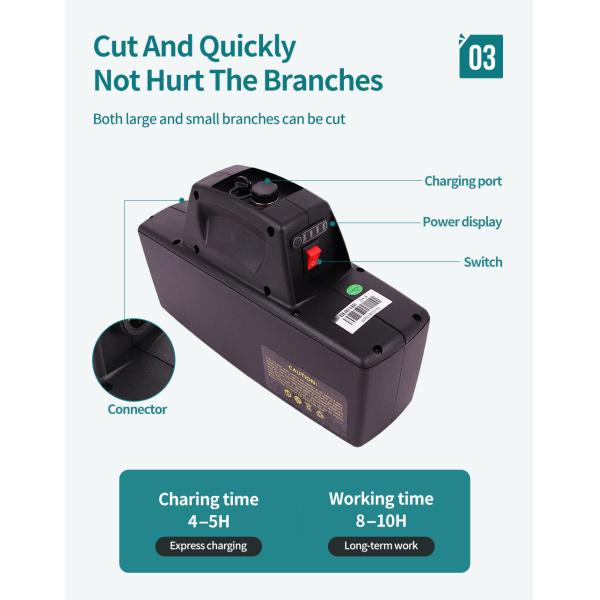 40mm Cordless Electric Pruner, Battery Pruning Shears, Portable Wireless Secateurs