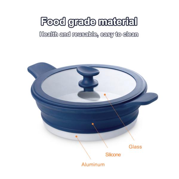 Customized Silicone Cooking Pot Collapsible Silicone Cookware Camping