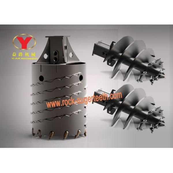 Tungsten Cobalt Head Rotary Drill Bit , Rock Auger Bit For Construction Machine