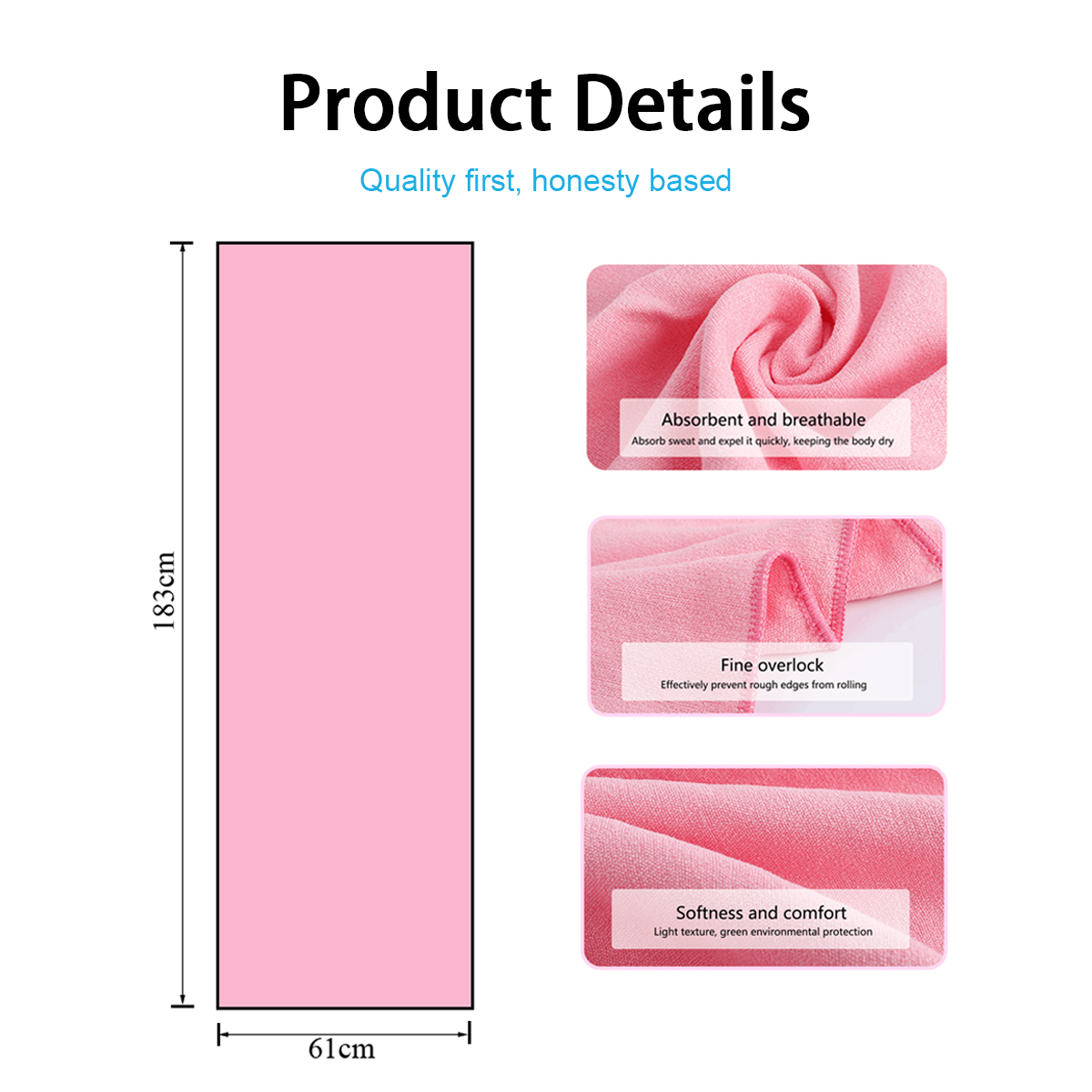 Lightweight Yoga Towel In Microfiber Quick Drying And Sweat Resistant