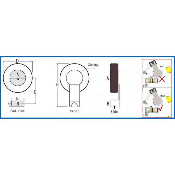 TUV 220V DC Surface Mount Varistor 07D271K For Overvoltage Protection