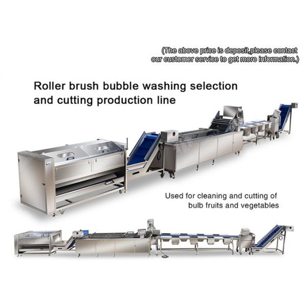 Roller brush bubble washing selection and cutting production line Fruit Vegetable FOOD processing production Machine