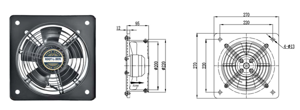 40 - 75W Axial Fan Motors Horizontal / Vertical Installation And Continuous Operation
