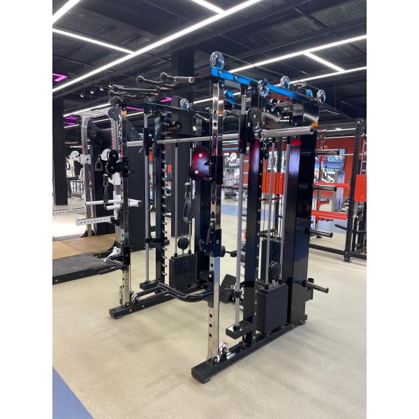 Multi-Functional Smith Machine with 3 Weight Stacks (80KG*3) - Durable Adjustable Barbell Squat Rack for Unisex Fitness Training