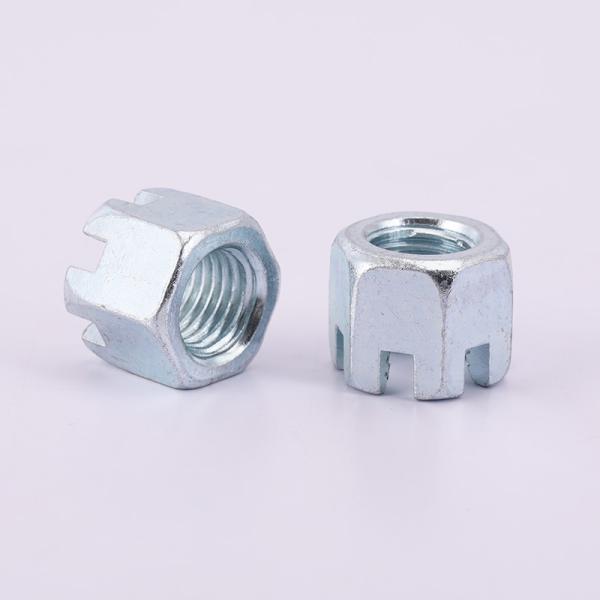 Round Lock Hexagon Slotted Nuts For Automotive Industry