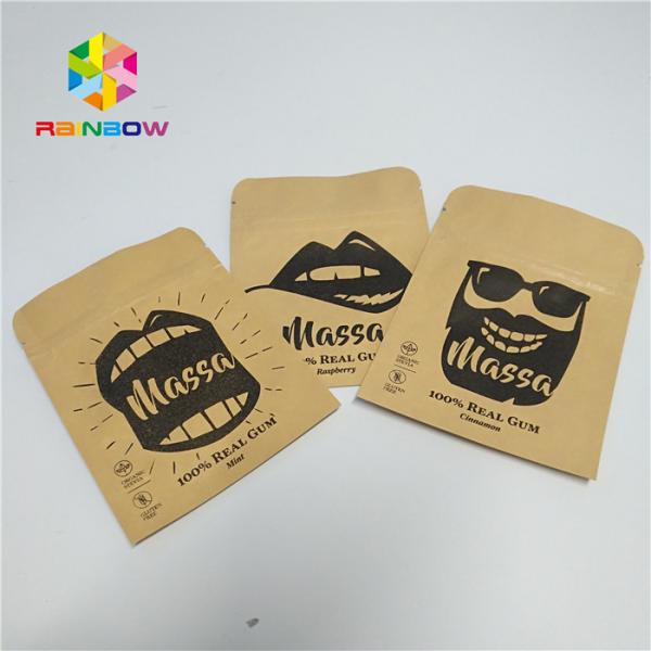 Buy Pill Foil Pouch Packaging Customized Sample Kraft Paper Three Side Sealed Pouch at wholesale prices