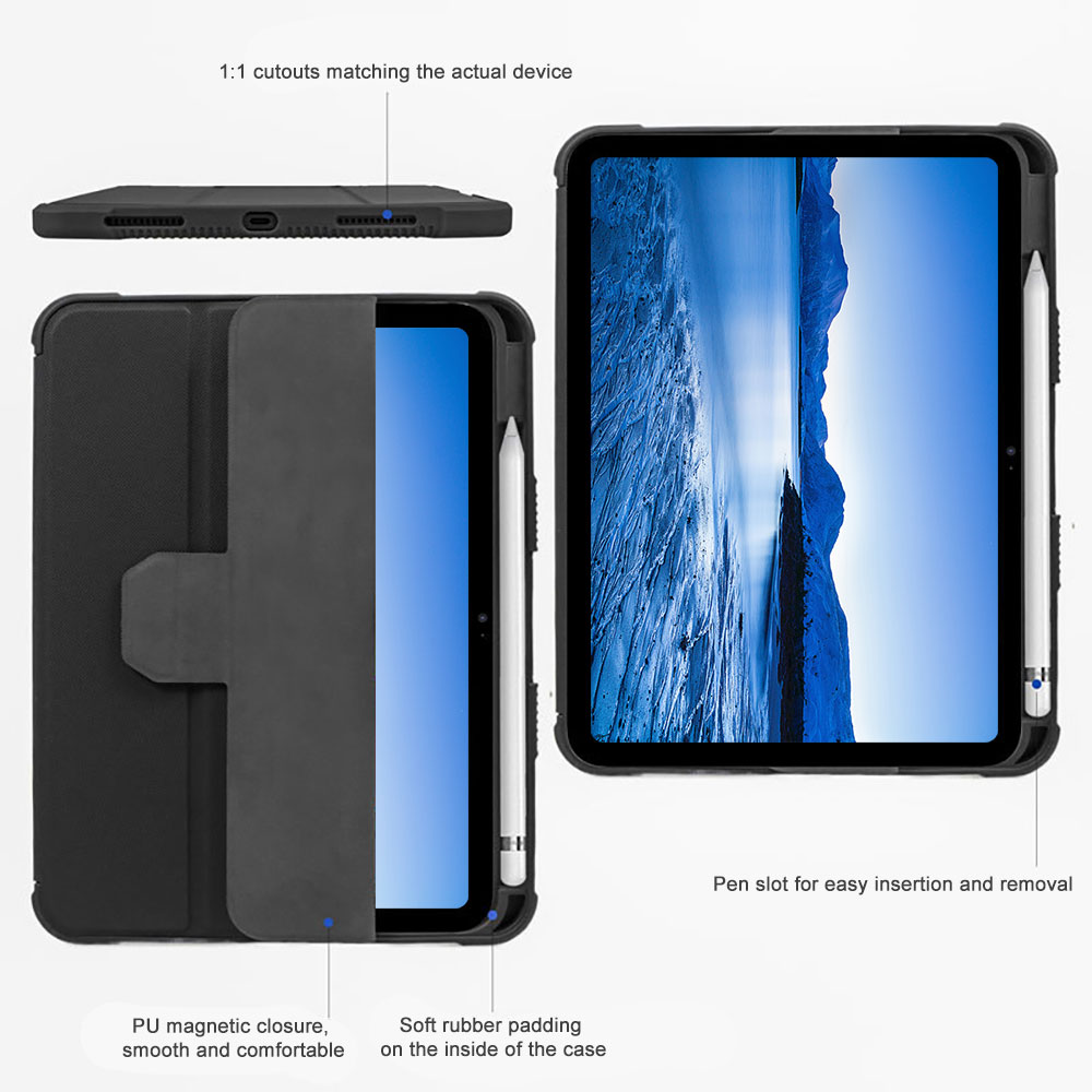 Customized Logo Shockproof 13 Inch Tablet Case With Hidden Pencil Holder Smart Auto Sleep Wake Folio for 13 Inch Large iPad Pro