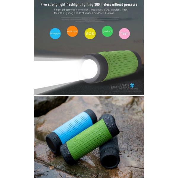 Outdoor Waterproof LED Light Bluetooth Speaker with Flash Light for Bicycle