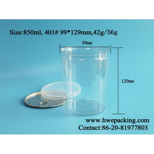 Airtight Plastic Can Nuts Packaging 850ml 401# Empty PET Easy Open