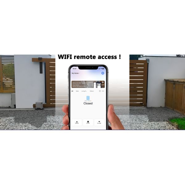 200W Smart Sliding Gate Kit With Backup Power Remote Access IR Sensor
