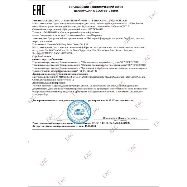 Handmade First Grade Dark Tea Processing Type and Content 1000g Jingyang Fu Tea with Strong Aroma