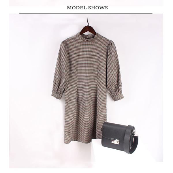 Polyester chiffon Checked Midi Dress