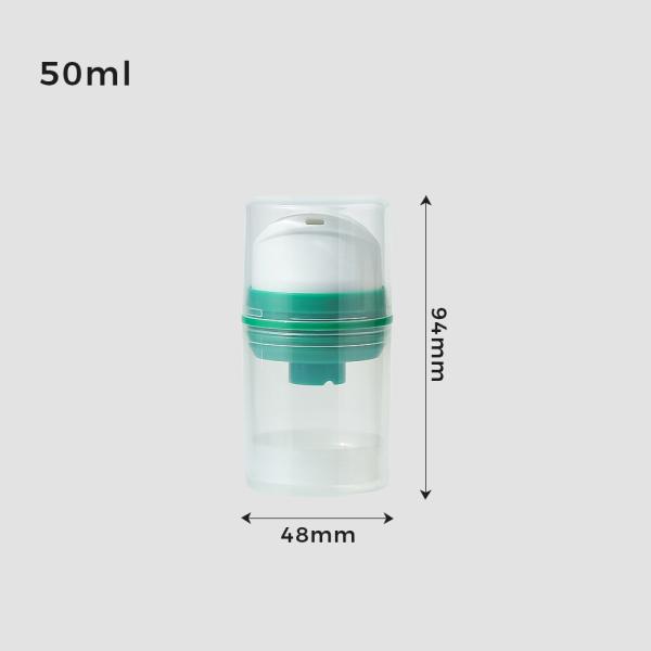 Transparent foam pump bottle with white cap