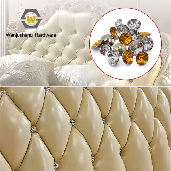 Custom-Sized Transparent Colored Acrylic Round Sofa Tufted Buttons Upholstered Bed Edge-Wrapping Buckles Upholstered Buttons