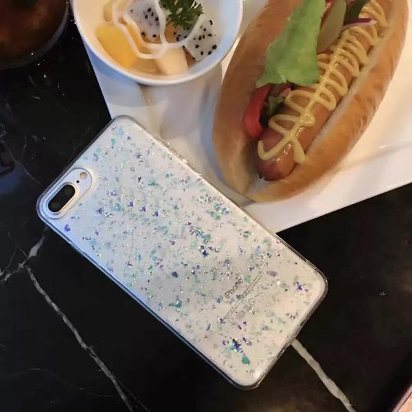 TPU Shell Scattered Glitter Back Cover Cell Phone Case For iPhone 7 6 6s Plus