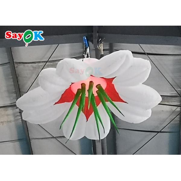 Customized Giant Inflatable Flower Hanging Wedding Inflables LED Flower Decoration