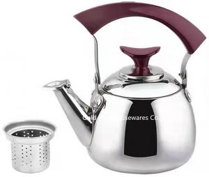 Quality Portable Satin finishing Stainless Steel Whistling Kettle 20cm Non Electric for sale