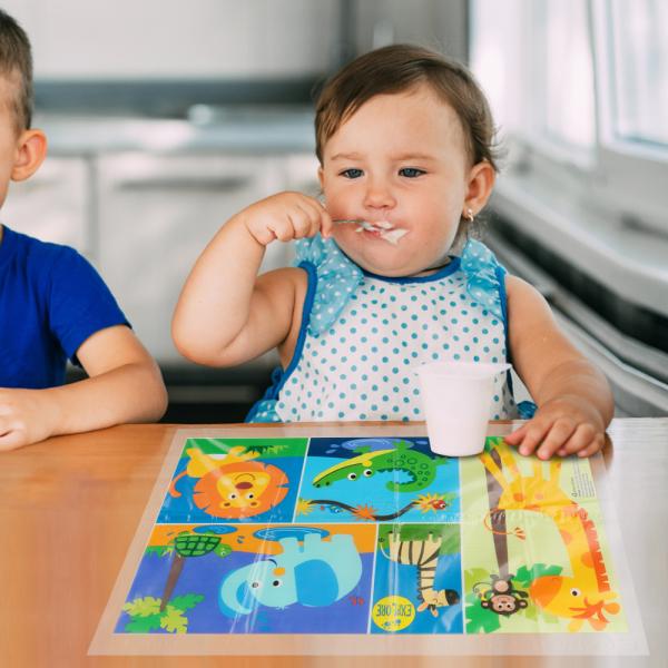 Clear / Printed Reusable Plastic Tablecloth Heat Seal For Children