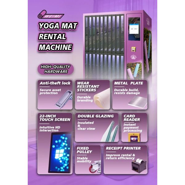 Locker Vending Machine with Smart Rent & Return System and Customizable Pricing for Gym Gear Rental