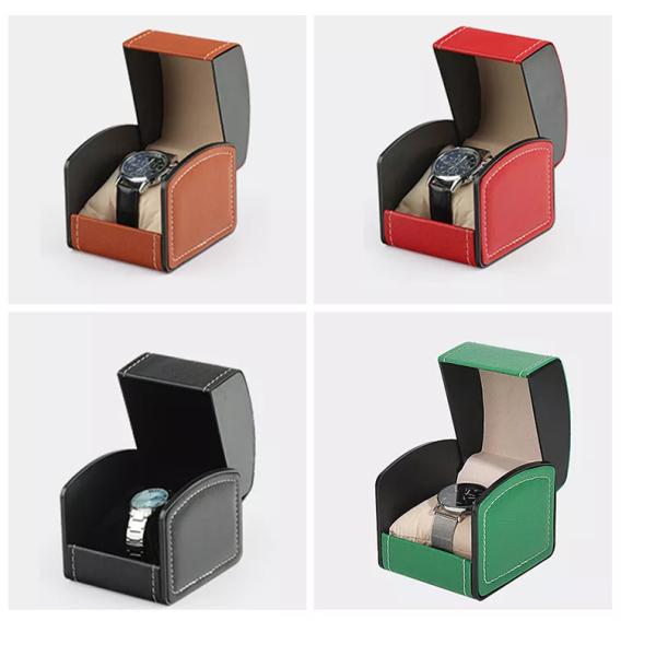 PU Leather Wrist Watch Boxes Packing Case 4c Offset Printing