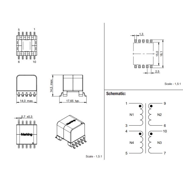 Forward Power Over Ethernet Transformer For Telecom 7491196112