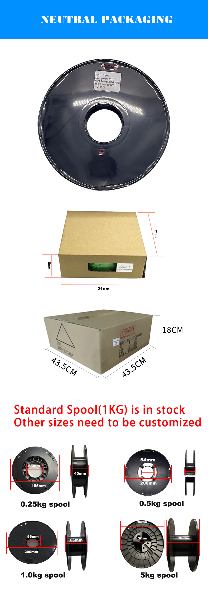 China's Premium Quality Fluor Red ABS PLA Filament New Technology 3D Printer Plastic Rods
