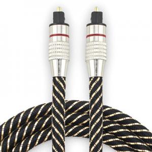 Quality Toslink Optic Digital Cable Nylon Braided Metal Shell Red Ring Connector HiFi SPDIF 1M - 10M For SoundBar for sale