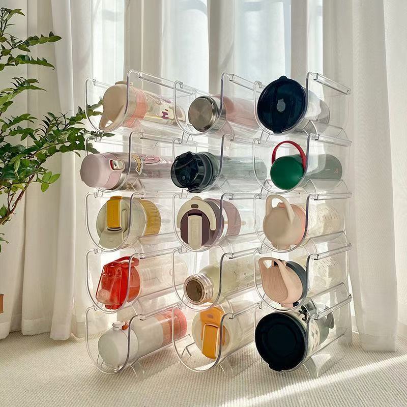 Lightweight Plastic Transparent Red Wine Rack Standing Type Beverage Storage Cabinet Shelf for Home Office Use