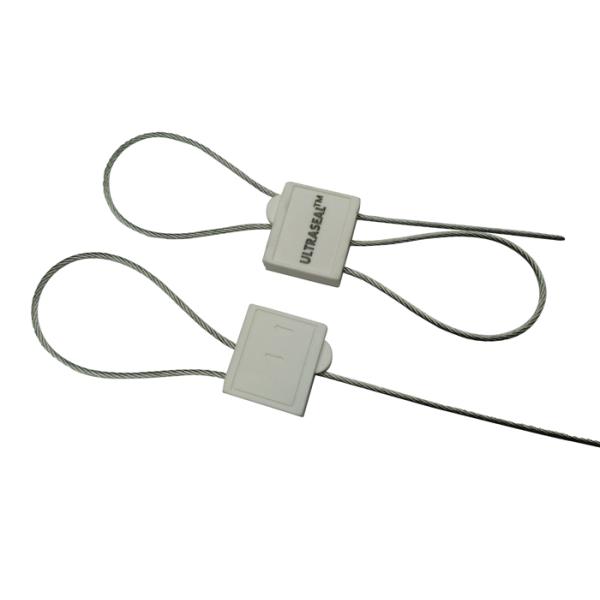 400mm Exposed Cable Length 2.0mm Diameter Pull Tight Locking Mechanism Orange Plastic Security Cable Seal