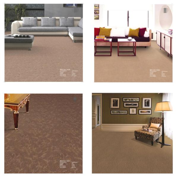 Purple Hotel Carpet Flooring High Cut Low Loop Nylon Material Woven Technics