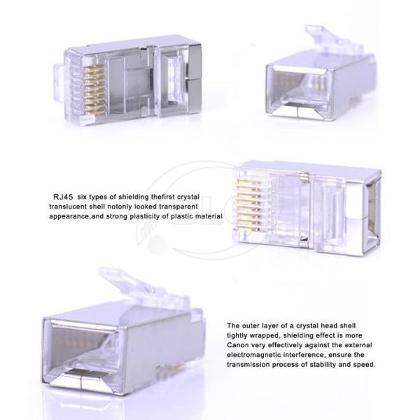 Shielded Rj45 Cat6 Network Cable Accessories For Stranded Wire Solid